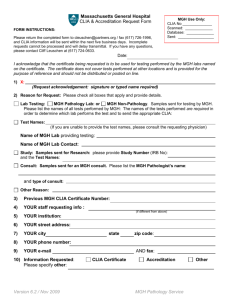 CLIA Request Form - Massachusetts General Hospital