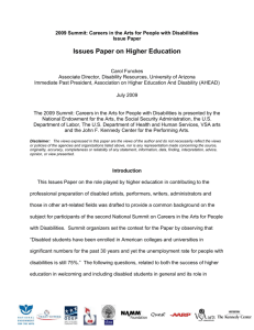 Higher Education Issue Paper by Carol Funckes