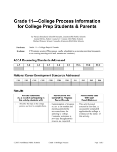 Grade 11 College Process for Students and Parents