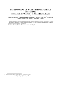 Development of a CRM_Ethanol in Water