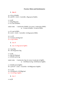 Practice Moles and Stoichiometry (ans)