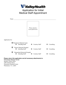 Application for Initial Medical Staff Appointment