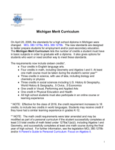 Michigan Merit Curriculum - Michigan Protection & Advocacy