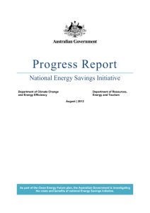 National Energy Savings Initiative Progress Report