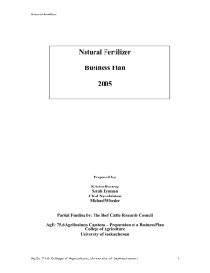 Natural Fertilizer 05 - Student Agribusiness Plan Collection