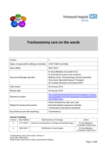 Tracheostomy care on the wards policy
