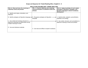 Scope and Sequence for Reading SOLs 6