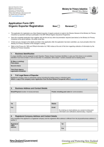 Application Form W-1: Registration of Wine Standards