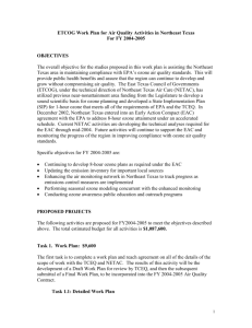 FY 2004-2005 DRAFT WORK PLAN FOR NORTHEAST TEXAS