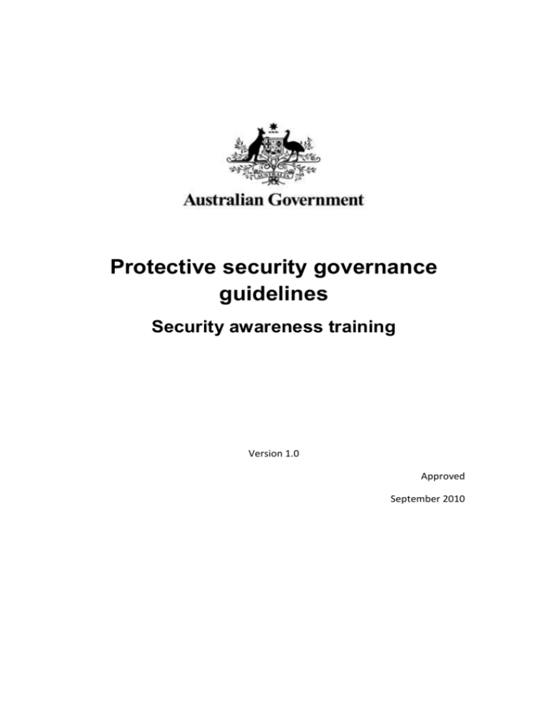 Protective Security Governance Guidelines