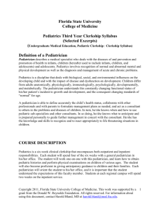 Clerkship Syllabus - Florida State University College of Medicine