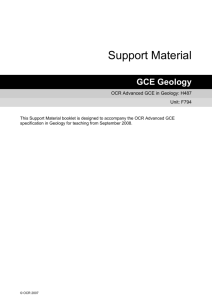 Environmental geology - Scheme of work and lesson plan