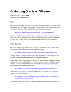 Optimizing Oracle on VMware