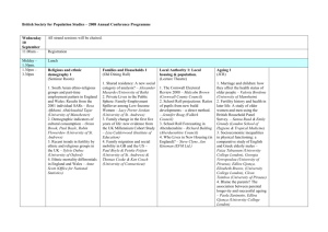 British Society for Population Studies – 2007 Annual Conference