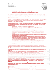 Health Information Collection and Use Consent Form