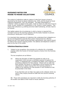 house to house collection guidance notes