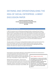 Discussion paper - Finding Australia`s Social Enterprise Sector