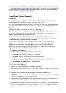 Live Music Action Agenda - Department of Transport, Planning and