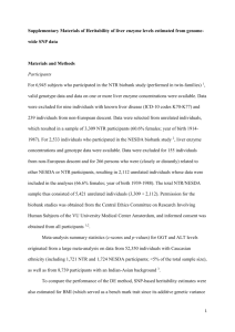 Supplementary Materials of Heritability of liver enzyme levels