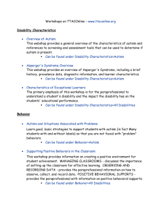 Overview of Autism