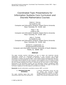 Coordinated Topic Presentations in Information Systems Core