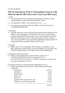 SOP for Detection of Recombinant Gene from MFG Retrovirus Vector
