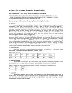 A Fuzzy Forecasting Model for Apparel Sales