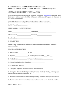 Animal Observation Form - California State University, Long Beach