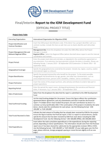 IOM Development Fund Narrative Reporting Template (New)