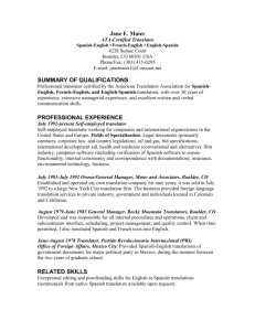 Show my resume - Colorado Translators Association