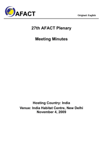 Minutes of 27th AFACT Plenary Meeting