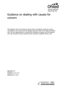 Guidance on dealing with causes for concern