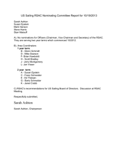US Sailing RSAC Nominating Committee Report for 10/19/2013