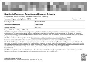 Residential Tenancies Retention and Disposal Schedule