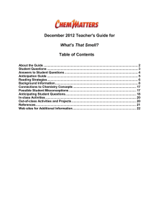 Anticipation Guide - American Chemical Society