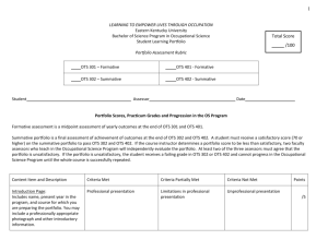 Portfolio Assessment Rubric - Occupational Therapy