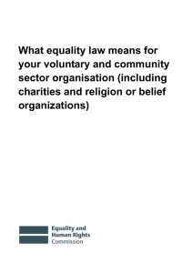 1. What equality law means for your voluntary and community sector