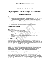 Major Vegetation Groups Changes and Reservation