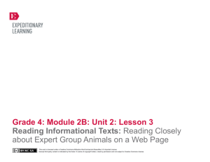 Grade 4: Module 2B: Unit 2: Lesson 3 Reading Informational Texts
