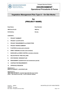 Vegetation Management Plan Type A