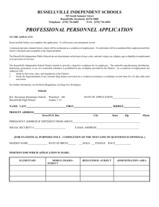 Certified Personnel Application - Russellville Independent Schools