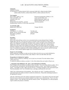 Qualitative Analysis of Anions