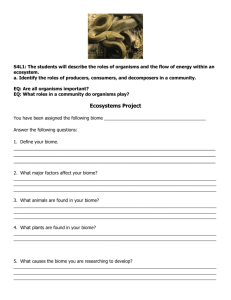 Ecosystems Project Checklist