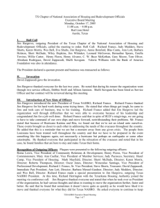 Texas NAHRO Board Meeting Minutes, October 17, 2005