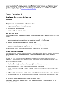 Applying the Residential Zones - Department of Transport, Planning