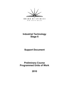 Industrial Technology Stage 6 Support document