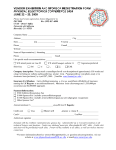 Exhibitor and Vendor Form for Registering by Mail