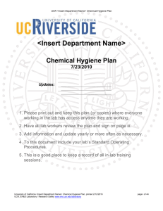 Chemical Hygiene Template - Environmental Health & Safety