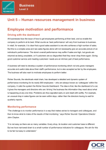 Employee motivation and performance