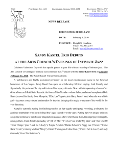sandy kastel trio debuts at the arts council`s